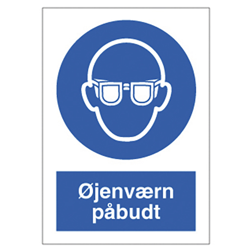 ØJENVÆRN PÅBUDT SKILT A4
