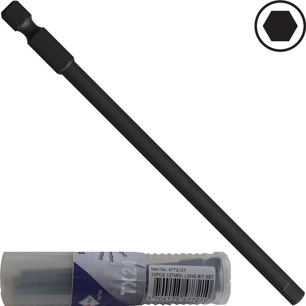 BATO 1/4" Bits 6kt. 2,5 x 127 mm. 10 stk. pk.
