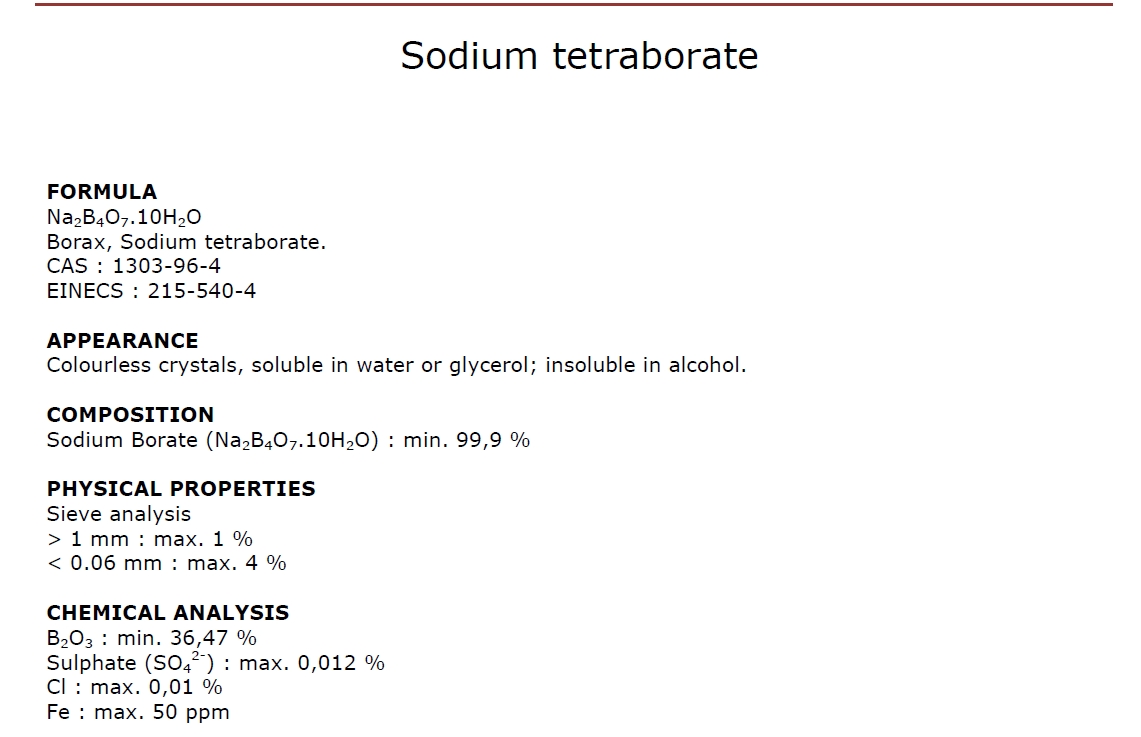 Borax 1,2 kg