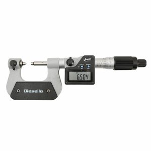 IP65 digital gevindmikrometer 0-25 x 0,001 mm med udskiftelige V-formede og kegleformede indsatser