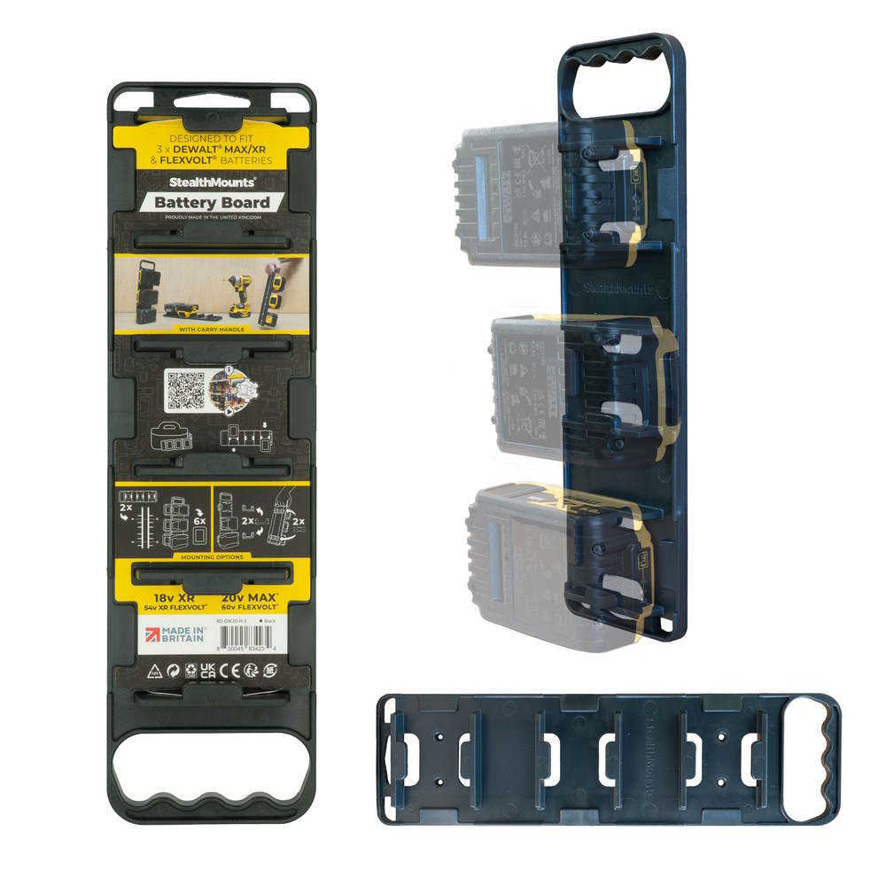 StealthMounts DeWalt Battery Board med håndtag