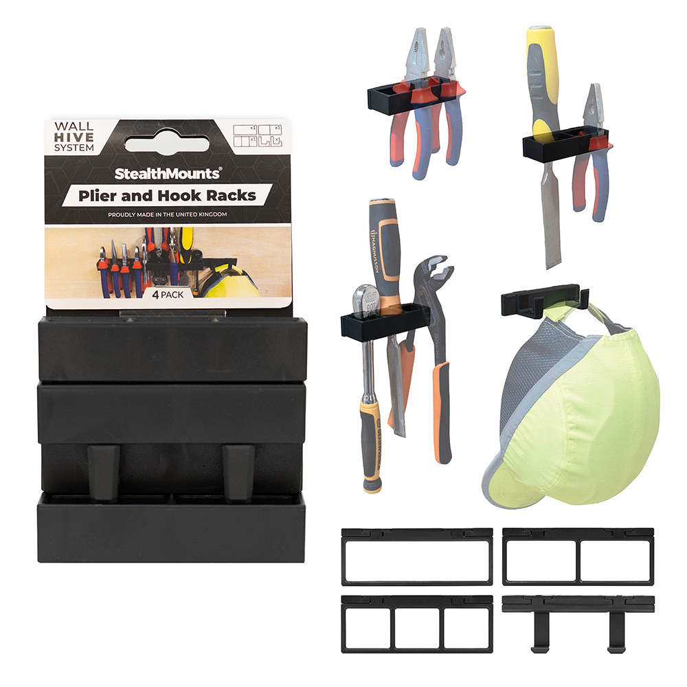 StealthMounts Wall Hive Holder til tænger og kroge – 4 stk